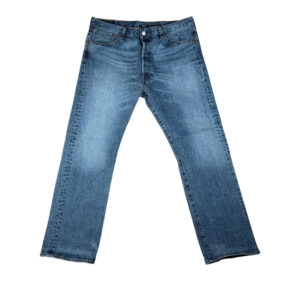 Levis 501 Original Fit Mens Jeans 36x30 Medium Wash Blue Straight Leg 00501-2421